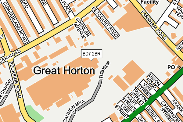 BD7 2BR map - OS OpenMap – Local (Ordnance Survey) BD7 2BR map - OS OpenMap – Local (Ordnance Survey)
