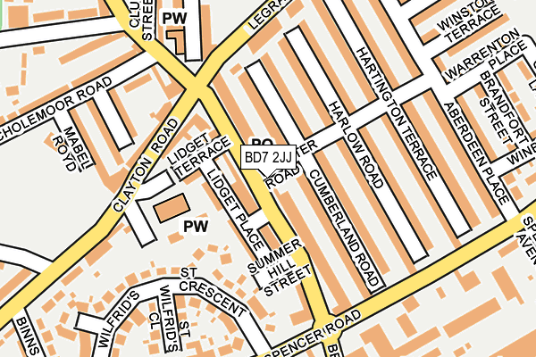 BD7 2JJ map - OS OpenMap – Local (Ordnance Survey) BD7 2JJ map - OS OpenMap – Local (Ordnance Survey)