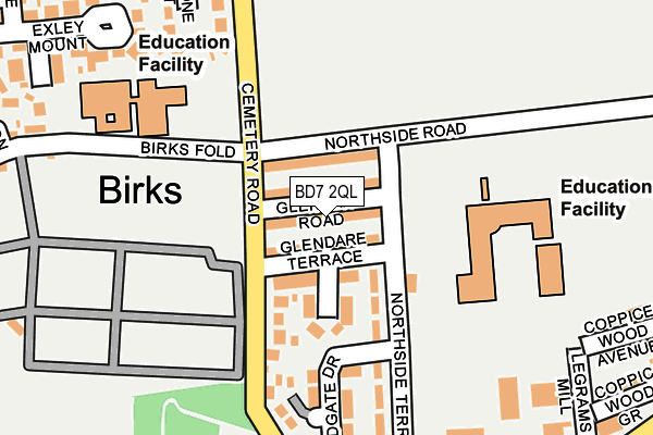 BD7 2QL map - OS OpenMap – Local (Ordnance Survey) BD7 2QL map - OS OpenMap – Local (Ordnance Survey)
