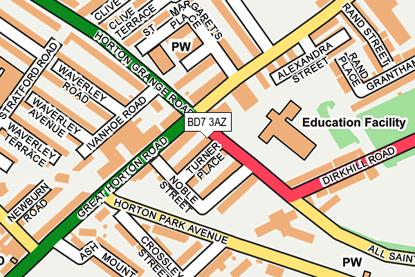 BD7 3AZ map - OS OpenMap – Local (Ordnance Survey) BD7 3AZ map - OS OpenMap – Local (Ordnance Survey)