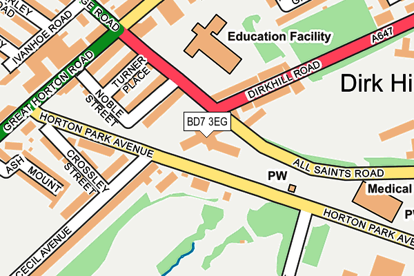BD7 3EG map - OS OpenMap – Local (Ordnance Survey) BD7 3EG map - OS OpenMap – Local (Ordnance Survey)