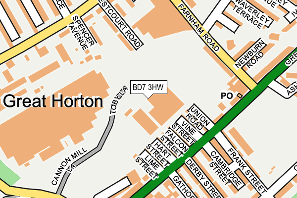 BD7 3HW map - OS OpenMap – Local (Ordnance Survey) BD7 3HW map - OS OpenMap – Local (Ordnance Survey)