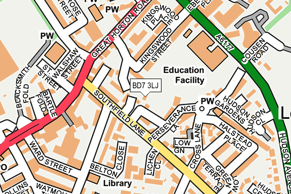 BD7 3LJ map - OS OpenMap – Local (Ordnance Survey) BD7 3LJ map - OS OpenMap – Local (Ordnance Survey)