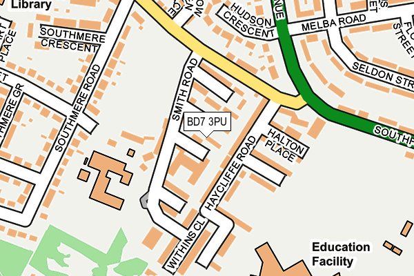 BD7 3PU map - OS OpenMap – Local (Ordnance Survey) BD7 3PU map - OS OpenMap – Local (Ordnance Survey)