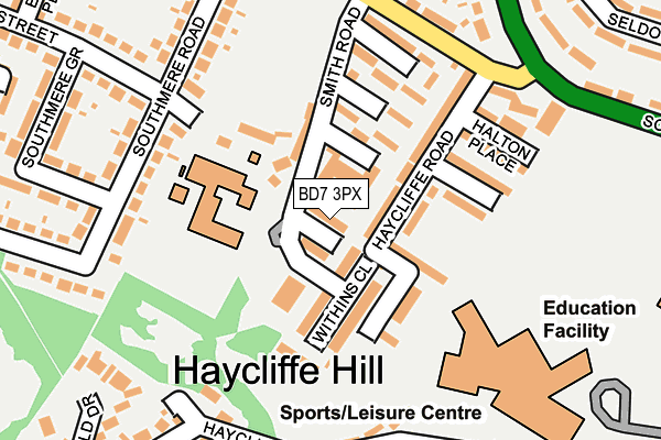 BD7 3PX map - OS OpenMap – Local (Ordnance Survey) BD7 3PX map - OS OpenMap – Local (Ordnance Survey)