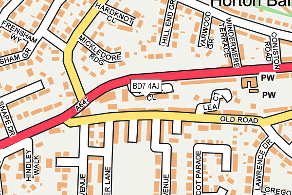 BD7 4AJ map - OS OpenMap – Local (Ordnance Survey) BD7 4AJ map - OS OpenMap – Local (Ordnance Survey)