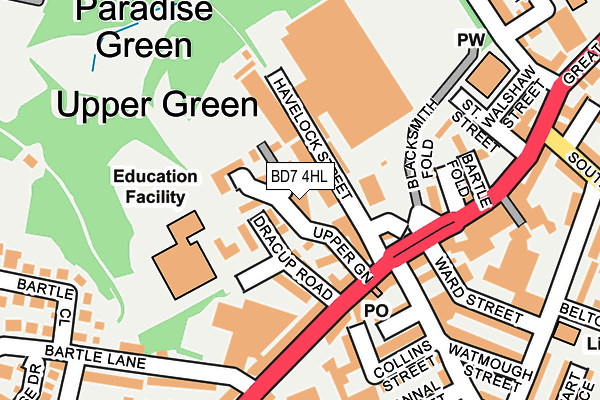 BD7 4HL map - OS OpenMap – Local (Ordnance Survey) BD7 4HL map - OS OpenMap – Local (Ordnance Survey)