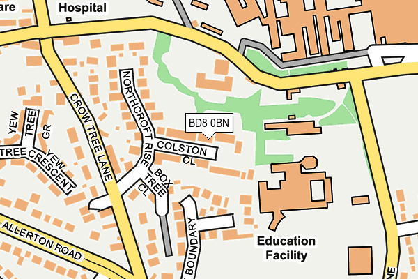 BD8 0BN map - OS OpenMap – Local (Ordnance Survey) BD8 0BN map - OS OpenMap – Local (Ordnance Survey)