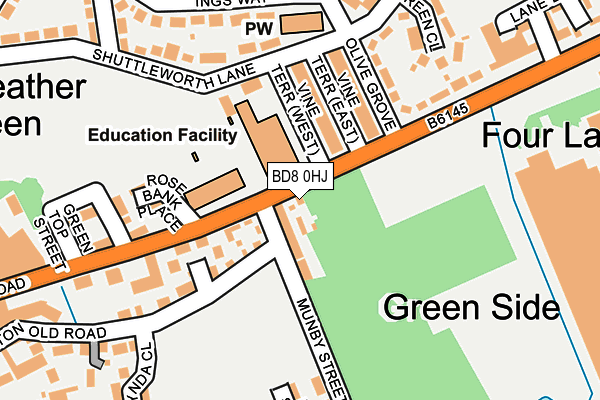 BD8 0HJ map - OS OpenMap – Local (Ordnance Survey) BD8 0HJ map - OS OpenMap – Local (Ordnance Survey)