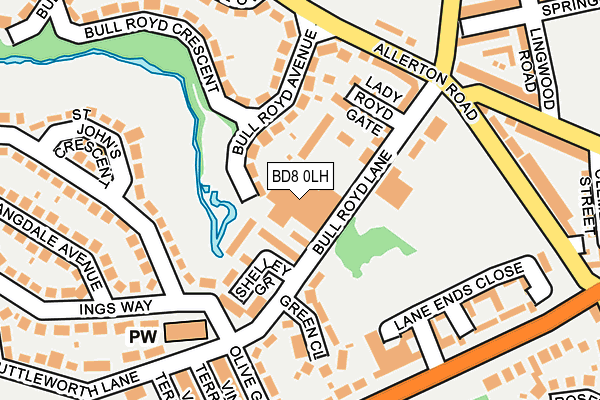 BD8 0LH map - OS OpenMap – Local (Ordnance Survey) BD8 0LH map - OS OpenMap – Local (Ordnance Survey)
