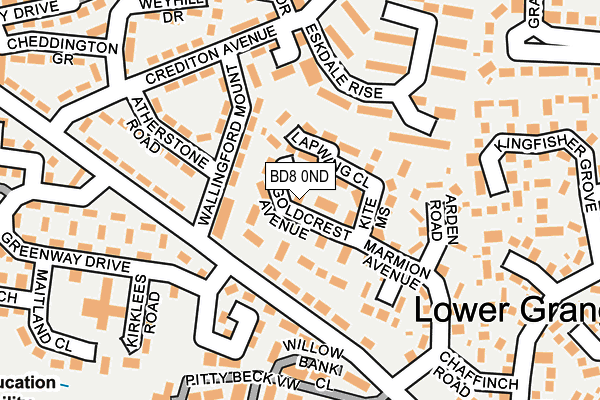BD8 0ND map - OS OpenMap – Local (Ordnance Survey) BD8 0ND map - OS OpenMap – Local (Ordnance Survey)
