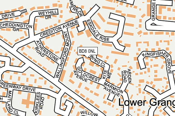 BD8 0NL map - OS OpenMap – Local (Ordnance Survey) BD8 0NL map - OS OpenMap – Local (Ordnance Survey)