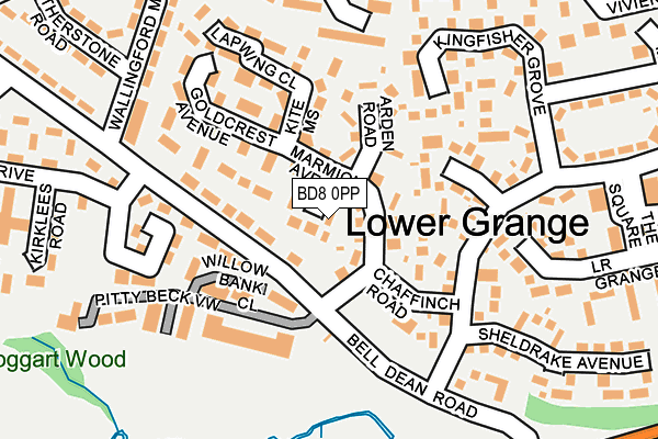 BD8 0PP map - OS OpenMap – Local (Ordnance Survey) BD8 0PP map - OS OpenMap – Local (Ordnance Survey)