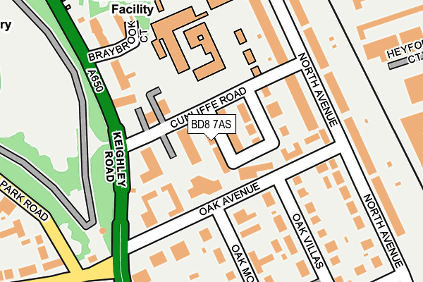 BD8 7AS map - OS OpenMap – Local (Ordnance Survey) BD8 7AS map - OS OpenMap – Local (Ordnance Survey)