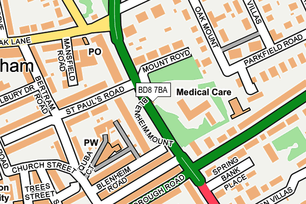 BD8 7BA map - OS OpenMap – Local (Ordnance Survey) BD8 7BA map - OS OpenMap – Local (Ordnance Survey)