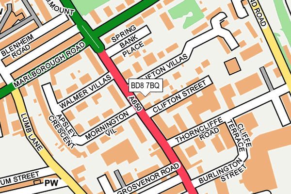 BD8 7BQ map - OS OpenMap – Local (Ordnance Survey) BD8 7BQ map - OS OpenMap – Local (Ordnance Survey)