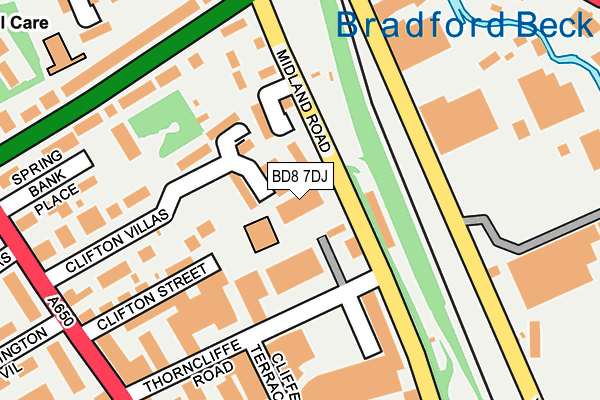 BD8 7DJ map - OS OpenMap – Local (Ordnance Survey) BD8 7DJ map - OS OpenMap – Local (Ordnance Survey)