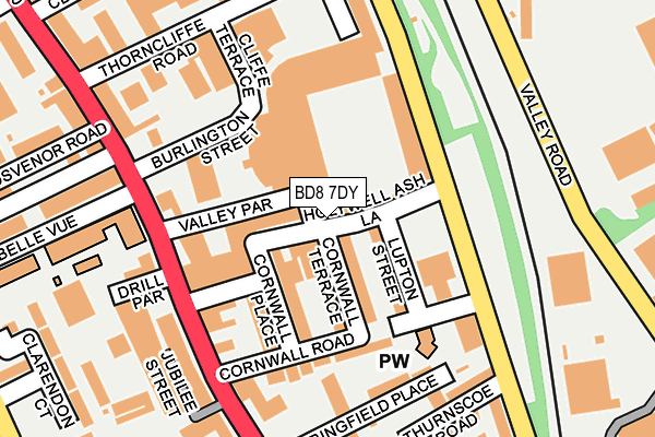 BD8 7DY map - OS OpenMap – Local (Ordnance Survey) BD8 7DY map - OS OpenMap – Local (Ordnance Survey)