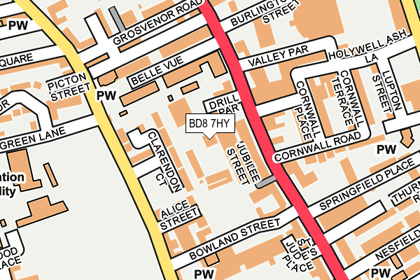BD8 7HY map - OS OpenMap – Local (Ordnance Survey) BD8 7HY map - OS OpenMap – Local (Ordnance Survey)