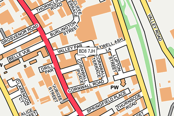 BD8 7JH map - OS OpenMap – Local (Ordnance Survey) BD8 7JH map - OS OpenMap – Local (Ordnance Survey)