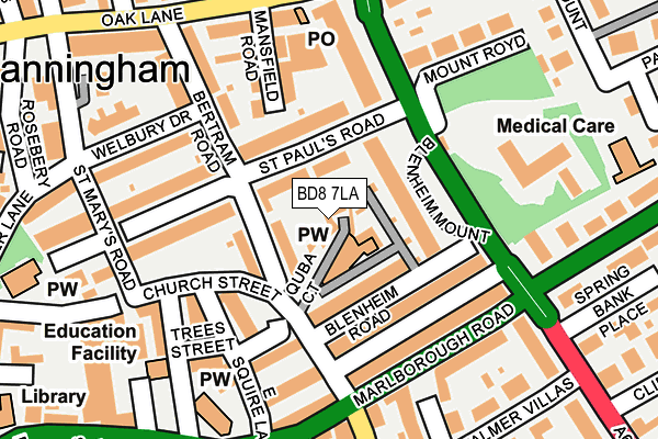 BD8 7LA map - OS OpenMap – Local (Ordnance Survey) BD8 7LA map - OS OpenMap – Local (Ordnance Survey)