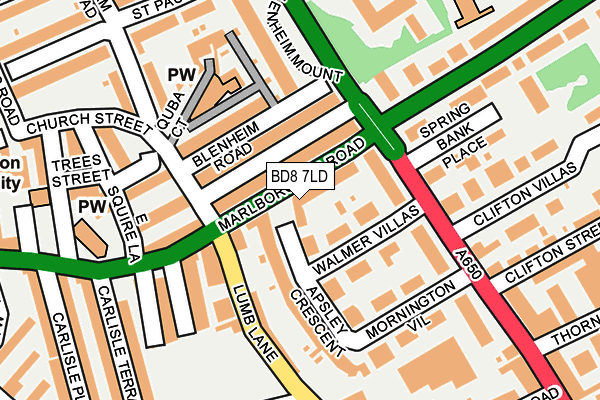BD8 7LD map - OS OpenMap – Local (Ordnance Survey) BD8 7LD map - OS OpenMap – Local (Ordnance Survey)