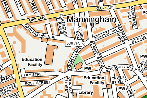 BD8 7PS map - OS OpenMap – Local (Ordnance Survey) BD8 7PS map - OS OpenMap – Local (Ordnance Survey)