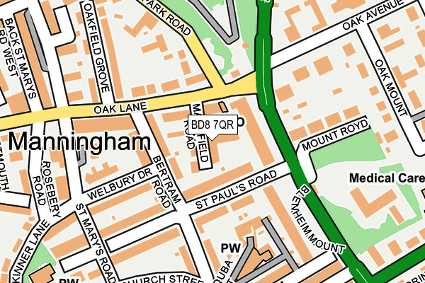 BD8 7QR map - OS OpenMap – Local (Ordnance Survey) BD8 7QR map - OS OpenMap – Local (Ordnance Survey)