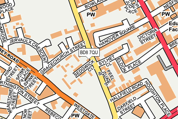 BD8 7QU map - OS OpenMap – Local (Ordnance Survey) BD8 7QU map - OS OpenMap – Local (Ordnance Survey)