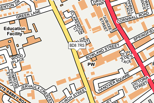 BD8 7RS map - OS OpenMap – Local (Ordnance Survey) BD8 7RS map - OS OpenMap – Local (Ordnance Survey)
