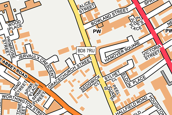 BD8 7RU map - OS OpenMap – Local (Ordnance Survey) BD8 7RU map - OS OpenMap – Local (Ordnance Survey)