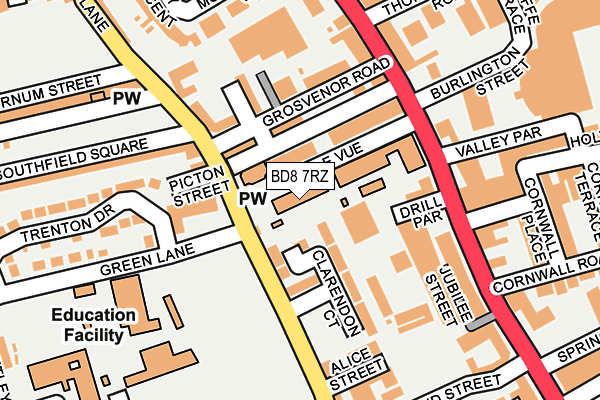 BD8 7RZ map - OS OpenMap – Local (Ordnance Survey) BD8 7RZ map - OS OpenMap – Local (Ordnance Survey)