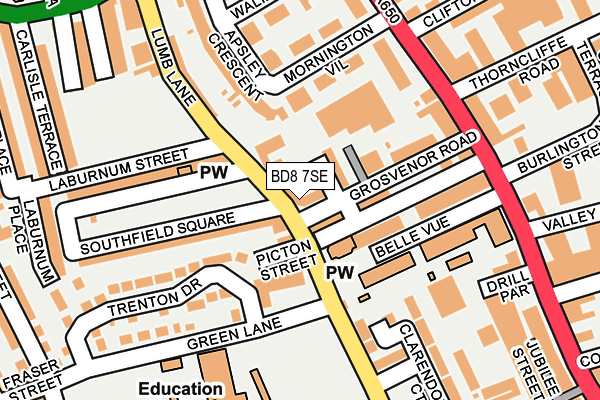 BD8 7SE map - OS OpenMap – Local (Ordnance Survey) BD8 7SE map - OS OpenMap – Local (Ordnance Survey)