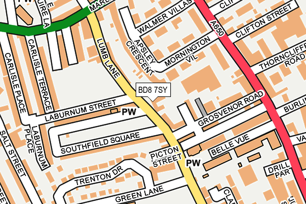 BD8 7SY map - OS OpenMap – Local (Ordnance Survey) BD8 7SY map - OS OpenMap – Local (Ordnance Survey)