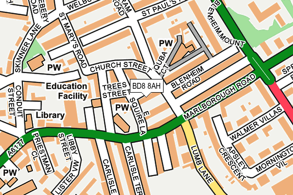 BD8 8AH map - OS OpenMap – Local (Ordnance Survey) BD8 8AH map - OS OpenMap – Local (Ordnance Survey)