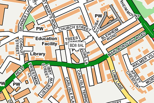 BD8 8AL map - OS OpenMap – Local (Ordnance Survey) BD8 8AL map - OS OpenMap – Local (Ordnance Survey)