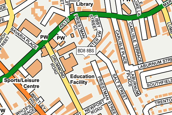 BD8 8BS map - OS OpenMap – Local (Ordnance Survey) BD8 8BS map - OS OpenMap – Local (Ordnance Survey)