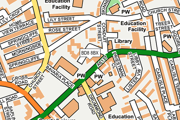 BD8 8BX map - OS OpenMap – Local (Ordnance Survey) BD8 8BX map - OS OpenMap – Local (Ordnance Survey)