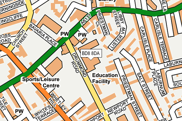 BD8 8DA map - OS OpenMap – Local (Ordnance Survey) BD8 8DA map - OS OpenMap – Local (Ordnance Survey)