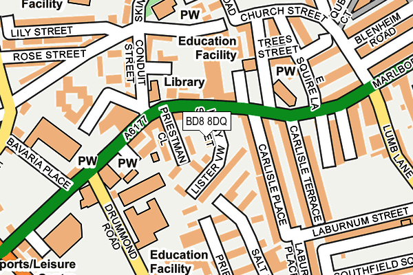 BD8 8DQ map - OS OpenMap – Local (Ordnance Survey) BD8 8DQ map - OS OpenMap – Local (Ordnance Survey)