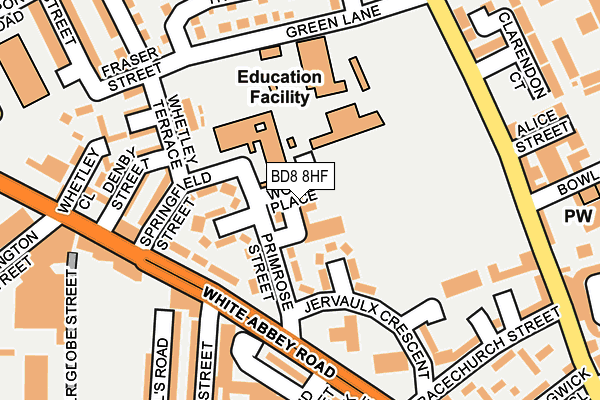 BD8 8HF map - OS OpenMap – Local (Ordnance Survey) BD8 8HF map - OS OpenMap – Local (Ordnance Survey)