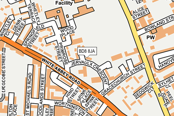 BD8 8JA map - OS OpenMap – Local (Ordnance Survey) BD8 8JA map - OS OpenMap – Local (Ordnance Survey)