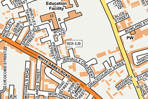 BD8 8JB map - OS OpenMap – Local (Ordnance Survey) BD8 8JB map - OS OpenMap – Local (Ordnance Survey)