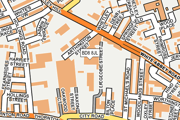 BD8 8JL map - OS OpenMap – Local (Ordnance Survey) BD8 8JL map - OS OpenMap – Local (Ordnance Survey)