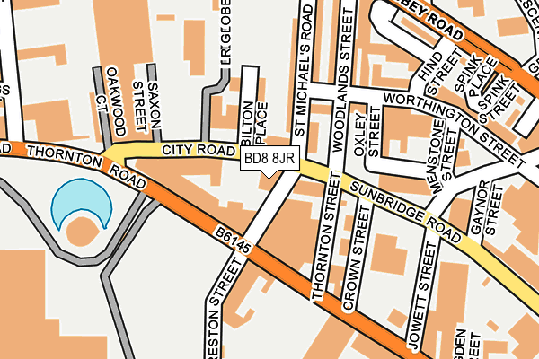 BD8 8JR map - OS OpenMap – Local (Ordnance Survey) BD8 8JR map - OS OpenMap – Local (Ordnance Survey)