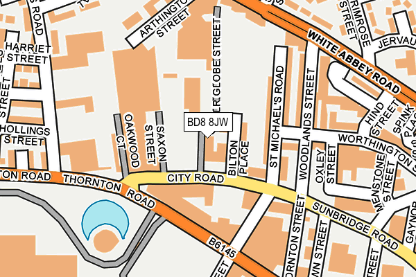 BD8 8JW map - OS OpenMap – Local (Ordnance Survey) BD8 8JW map - OS OpenMap – Local (Ordnance Survey)