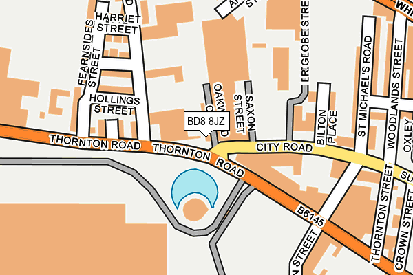 BD8 8JZ map - OS OpenMap – Local (Ordnance Survey) BD8 8JZ map - OS OpenMap – Local (Ordnance Survey)