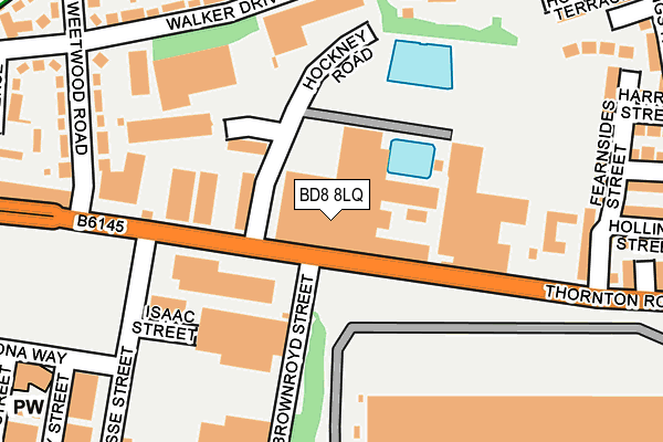 BD8 8LQ map - OS OpenMap – Local (Ordnance Survey) BD8 8LQ map - OS OpenMap – Local (Ordnance Survey)