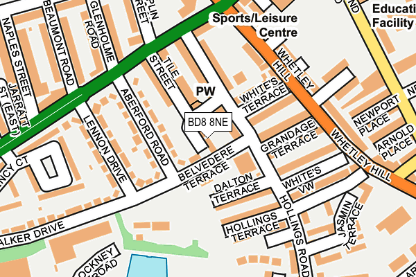 BD8 8NE map - OS OpenMap – Local (Ordnance Survey) BD8 8NE map - OS OpenMap – Local (Ordnance Survey)