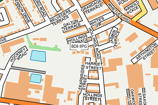 BD8 8PG map - OS OpenMap – Local (Ordnance Survey) BD8 8PG map - OS OpenMap – Local (Ordnance Survey)